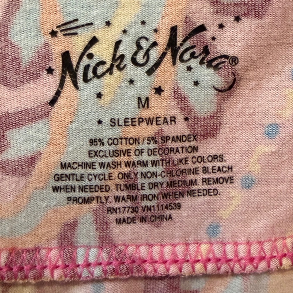 Nick & Nora Pink Paisley Cotton Blend Chemise Nightgown Sleepwear Dress Womens M - Picture 2 of 5